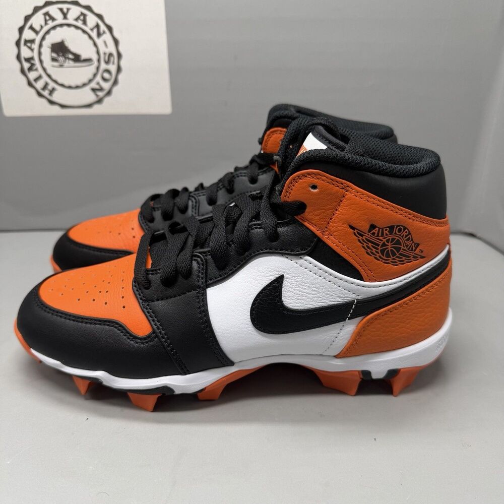 Nike Air Jordan 1 Mid Football Cleat GS Shattered Backboard HF6883-801 Size 5.5Y